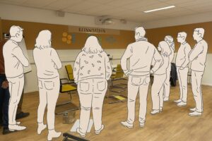 Groep aan het werk met het benoemen van kernwaarden